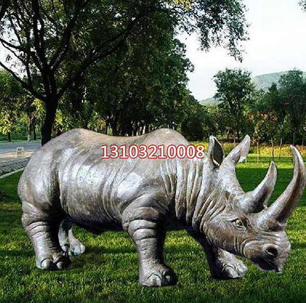 不锈钢雕塑-犀牛(图1)